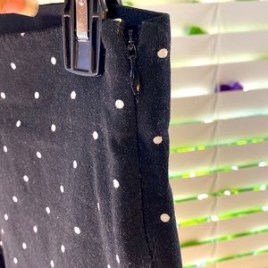 Old Navy black pants with white polka dots